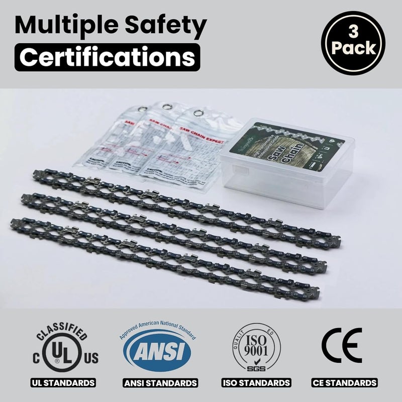 Wangenbro New 10 Inch Chainsaw Chain 3/8"LP Pitch .043" Gauge 40 Drive Links, 10 Inch Replacement Chain for EGO PSA1020, RYOBI P2502, Worx WG322 WG323, Makita XCU06, Milwaukee M18, BLACK+DECKER & More - R40 - Image 5